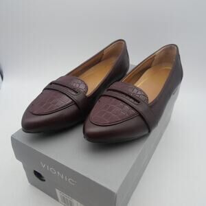 New Vionic Savannah Flats Loafers Shoes Women's 5  Wine  Red